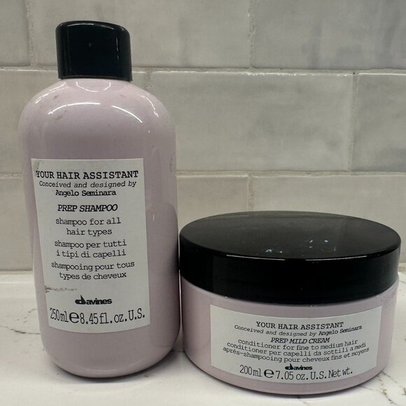 NEW! Davines Your Hair Assistant Prep Shampoo & Mild Cream Conditioner FULL SIZE - Picture 1 of 1
